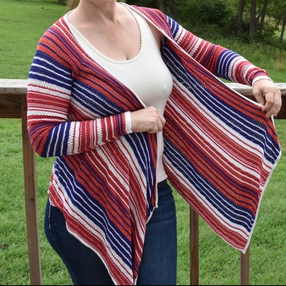 Boutique Forever 21 Patriotic Striped Cardigan - Picture 2 of 7